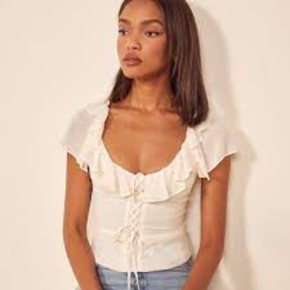Reformation - Fleur Top in Ivory
